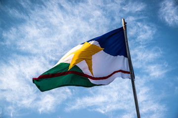 A beautiful view of brazil state flag (bandeira de Roraima)