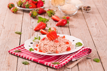 Strawberry risotto. 