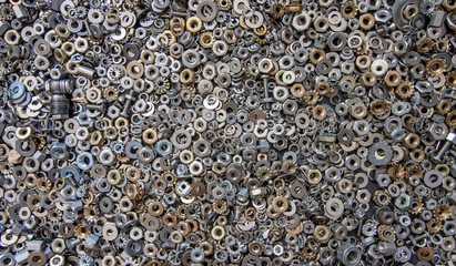 close up of Washers and nuts