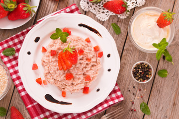 Strawberry risotto. 