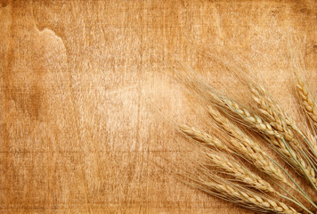 wheat on the wood background