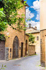 Fototapeta na wymiar Amazing landscape with street in Orvieto