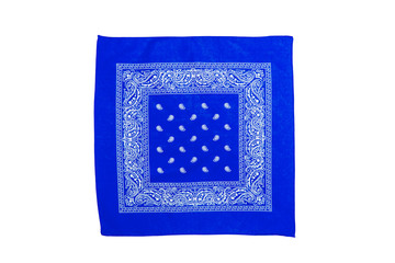Blue bandana isolated on white background
