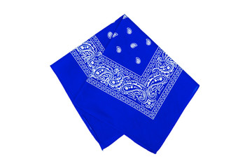 Blue bandana isolated on white background