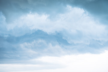 White clouds in blue sky.