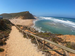 summer day in a Portuguese beach in S.Juliao, Portugal