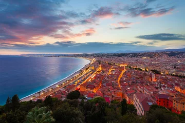 Fensteraufkleber Nice Schönes Luftpanorama, Frankreich
