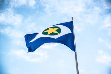 A beautiful view of brazil state flag (bandeira do mato grosso)