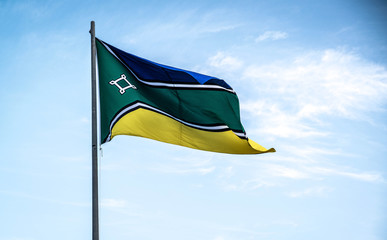 A beautiful view of brazil state flag (bandeira do amapa)