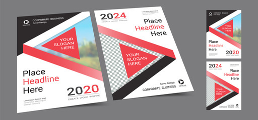 Poster cover book design template in A4 layout with space for photo background, Cmyk 2 tone color suitable for annual report, proposal, portfolio, brochure, flyer, leaflet, catalog, magazine, booklet.