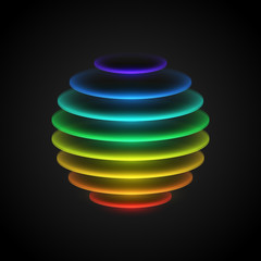 Rainbow color sphere slices illustration
