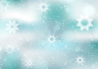Fototapeta na wymiar Winter, snow, snowflakes, glare. Creative abstract christmas background.