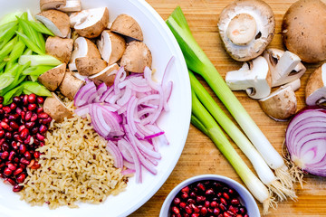 Vegetarian Mushroom and Rice Poke Bowl
