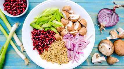 Vegetarian Mushroom and Rice Poke Bowl