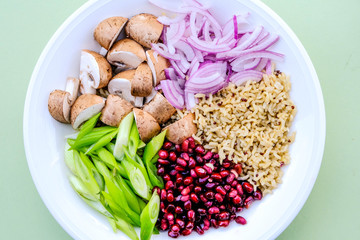 Vegetarian Mushroom and Rice Poke Bowl