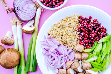Vegetarian Mushroom and Rice Poke Bowl