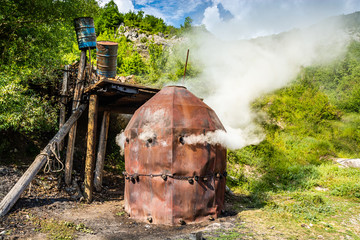 Old traditional charcoal kiln in Bosnia and Herzegovina