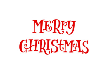 Hand sketched Merry Christmas typography lettering poster. Celebration quote for postcard, icon, logo, badge. Winter celebration vector calligraphy text isolated on white background.