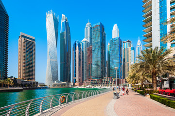 Dubai Marina district in Dubai, UAE