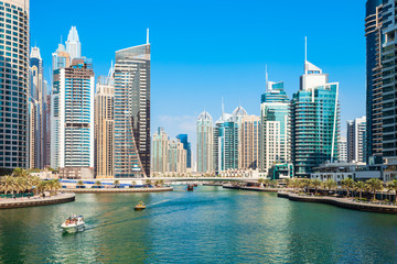 Obraz na płótnie Canvas Dubai Marina district in Dubai, UAE
