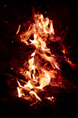 fire on black background