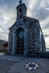 The chapel at the top of San Juan de Gaztelugatxe islet built in 10th century, Bermeo, Basque Country, Spain