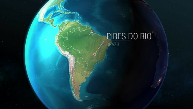 Brazil - Pires do Rio - Zooming from space to earth
