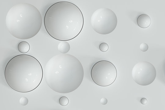 Lots of repeating spheres and wall, 3d rendering. © Vink Fan