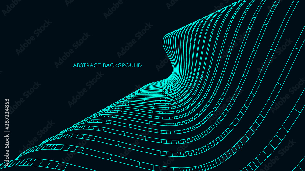 Poster abstract vector illustration. 3d abstract futuristic design for business presentation. 3d architectu