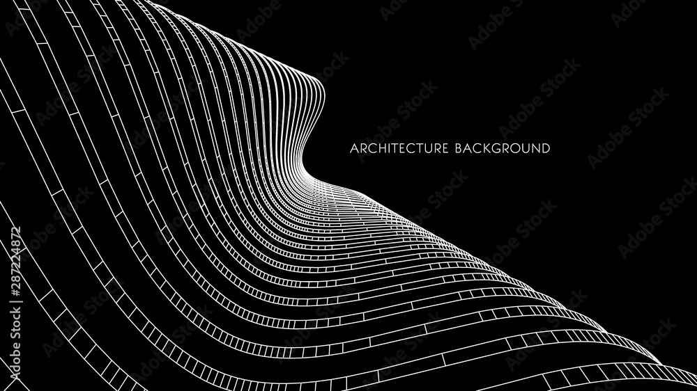 Poster abstract vector illustration. 3d abstract futuristic design for business presentation. 3d architectu