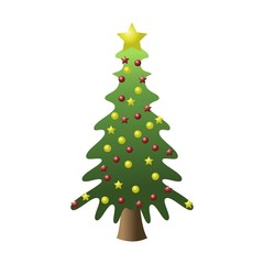 Christmas tree with colorful decorations, Merry Christmas