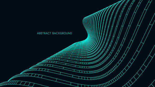 Abstract Vector illustration. 3D abstract futuristic design for business presentation. 3D architectural background for banner, booklet, poster. Intelligence artificial