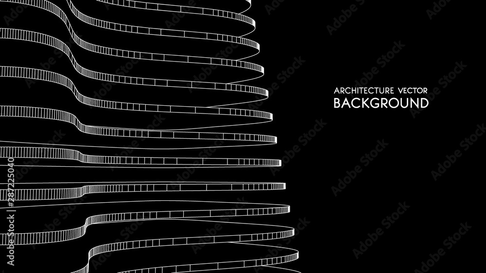Poster abstract vector illustration. 3d abstract futuristic design for business presentation. 3d architectu