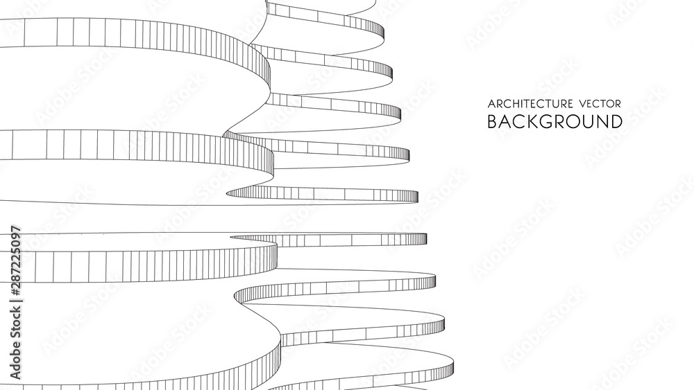 Poster abstract vector illustration. 3d abstract futuristic design for business presentation. 3d architectu