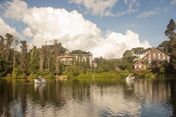 Fototapeta na wymiar Lago Negro em Gramado, Serra Gaúcha no Rio grande do Sul, Brasil