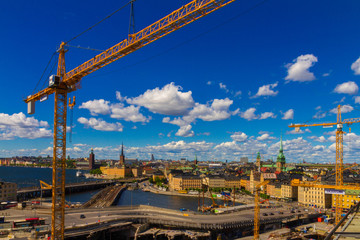 Fototapeta na wymiar Construction in the center of Stockholm CIty