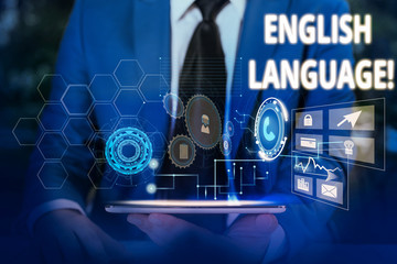 Writing note showing English Language. Business concept for third spoken native lang in world after...