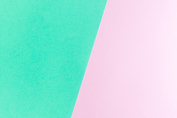 Texture paper green and pink. Background image. Minimalism, flat lay, place for text.