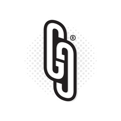 GG letter monogram pop art halftone badge logo template