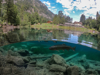 Mountain lake Blausse in Switzerland near Interlaken