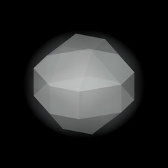 Fototapeta na wymiar Realistic shiny geometric crystal. Vector 3D illustration.