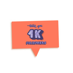 1k followers post. Vector template design.