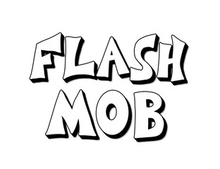 Flashmob stylized text emblem Vector simple design