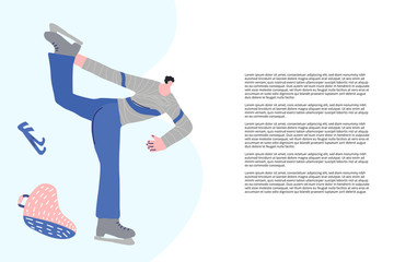 Figure skaters. Athletes on the rink Vector design