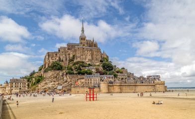 Mont Saint Michel, abbey, an UNESCO world heritage site in France. Normandy, Northern France, Europe.	