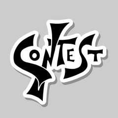 Contest text. Hand drawn word. Vector illustration.