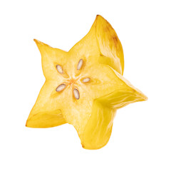 Fototapeta premium slice of carambola isolated on white background