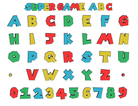 super Video game Alphabet - 3D Illustration