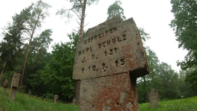 First World War German Soldiers And Victims Cemetery In The Forest.