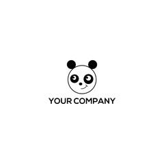 Simple Head Of Panda Logo Design Vector